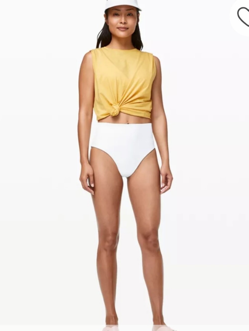 High-Waist White Bikini Bottoms - Women Swim Bikini